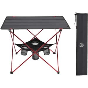 Deerfamy Camping Table with Cup Holder for $24 Deerfamy Camping Table with Cup Holder for $24