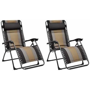 Amazon Basics Padded Zero Gravity Patio Chair - Black, 2-Pack for $193 Amazon Basics Padded Zero Gravity Patio Chair - Black, 2-Pack for $193