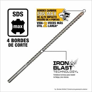 DEWALT SDS Max Bit for Rotary Hammer, 5/8-Inch x 8-Inch x 13-1/2-Inch, 4-Cutter (DW5806) for $25