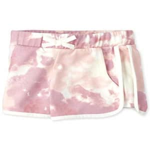 The Children's Place Girls' Active Tie Dye Fleece Shorts Pressed Rose XXL (16) for $9
