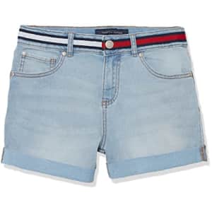 Tommy Hilfiger Girls' 5-Pocket Stretch Denim Shorts, Sullivan Wash, 4T for $15
