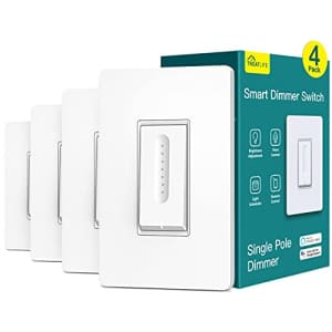 Smart Dimmer Switch 4 Pack, Treatlife Smart Light Switch Works with Alexa and Google Home, 2.4GHz for $63