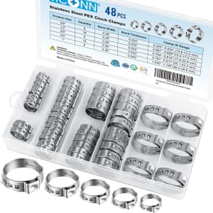 Ticonn PEX Clinch Clamps 48-Pc. Kit for $14 Ticonn PEX Clinch Clamps 48-Pc. Kit for $14