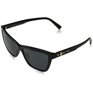 Versace VE 435 GB1/ Black Plastic Cat-Eye Sunglasses Grey Lens for $139