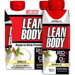 Labrada Nutrition Lean Body Ready-to-Drink Vanilla Protein Shake, 20g Protein, Whey Blend, 0 Sugar, Gluten Free, 22 for $15 Labrada Nutrition Lean Body Ready-to-Drink Vanilla Protein Shake, 20g Protein, Whey Blend, 0 Sugar, Gluten Free, 22 for $15