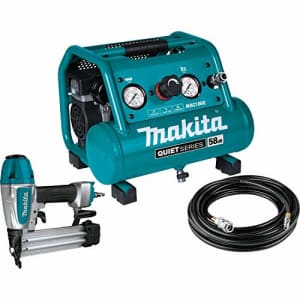 Makita MAC100QK1 Quiet Series 1/2 HP, 1 Gallon Compact, Oil-Free, Electric Air Compressor, and 18 for $259