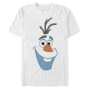 Disney Men's Frozen Big Olaf Face Two T-Shirt, White, XX-Large for $17
