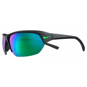 Nike Skylon Ace Rectangular Sunglasses, Matte Black/Green, 69 mm for $42