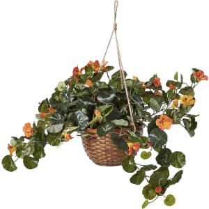 Nearly Natural 22" Nasturtium Silk Hanging Basket for $44
