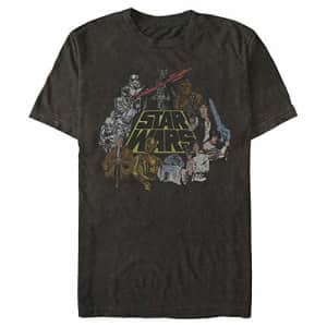 STAR WARS Men's T-Shirt, Black, XXX-Large for $8