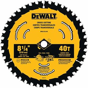 DEWALT DWA181440 8-1/4-Inch 40-Tooth Circular Saw Blade for $20