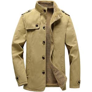 Vcansion Men's Fleece-Lined Cotton Jacket for $27