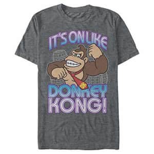 Nintendo Men's Donkey Kong It's On Taunt T-Shirt, Char HTR, Medium for $18