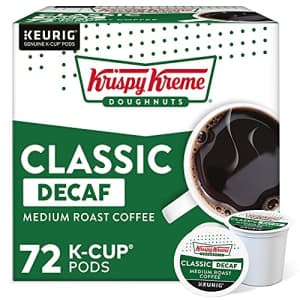 Krispy Kreme Classic Decaf, Single-Serve Keurig K-Cup Pods, Medium Roast Coffee, 72 Count for $40 Krispy Kreme Classic Decaf, Single-Serve Keurig K-Cup Pods, Medium Roast Coffee, 72 Count for $40