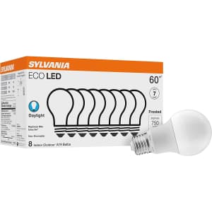 Sylvania 9W ECO LED Light Bulb 8-Pack for $10