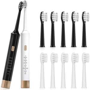 Aneebart Black & White Electric Toothbrush Set for $18