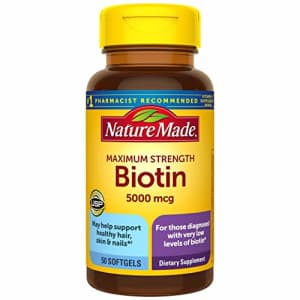 Nature Made Maximum Strength Biotin 5000 mcg Softgels, 50 Count (Packaging May Vary) for $11