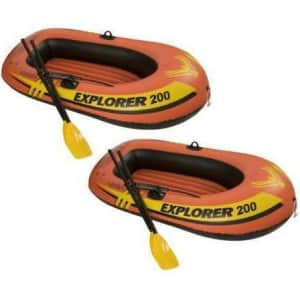 Intex Explorer 200 2-Person Inflatable Boat w/ Oars & Pump for $43