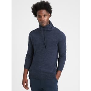 Banana Republic Men's Organic Cotton Funnel-Neck Sweater for $16 Banana Republic Men's Organic Cotton Funnel-Neck Sweater for $16