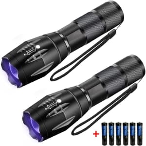 UV Handheld Blacklight Flashlights 2-Pack for $7 UV Handheld Blacklight Flashlights 2-Pack for $7