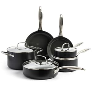 GreenPan Canterbury Hard Anodized Healthy Ceramic Nonstick, 11 Piece Cookware Pots and Pans Set, for $207