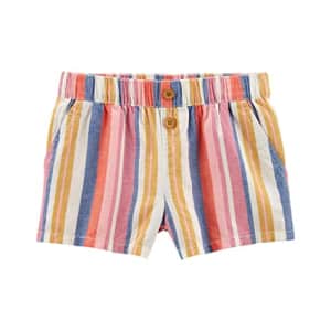 OshKosh B'Gosh Osh Kosh Girls' Pull-On Shorts, Multi-Stripe, 12 for $9