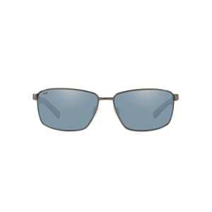 Costa Del Mar Men's Ponce Rectangular Sunglasses, Brushed Gunmetal/Grey Silver Mirrored Polarized for $187
