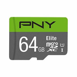 PNY 64GB Elite Class 10 U1 MicroSDXC Flash Memory Card, Up to 100MB/S Read Speed, P-SDUX64U185GW-GE for $16 PNY 64GB Elite Class 10 U1 MicroSDXC Flash Memory Card, Up to 100MB/S Read Speed, P-SDUX64U185GW-GE for $16