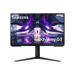 SAMSUNG Odyssey G3 Series 24-Inch FHD 1080p Gaming Monitor, 144Hz, 1ms, 3-Sided Border-Less, VESA for $220