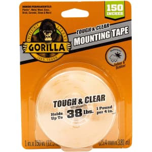 Gorilla 150" Tough & Clear Double Sided XL Mounting Tape for $10