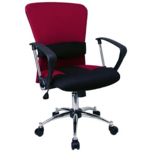 Flash Furniture Mid-Back Red Mesh Swivel Task Office Chair with Adjustable Lumbar Support and Arms for $130