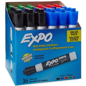 Expo Low Odor Dry Erase Markers 36-Pack for $17 Expo Low Odor Dry Erase Markers 36-Pack for $17