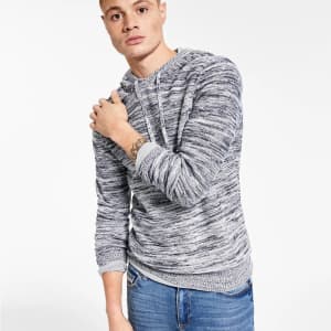 Sun + Stone Men's Solid Marled Hooded Sweater for $19