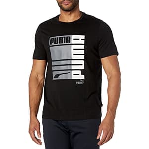 PUMA Men's Graphic Tee Shirt 1, Black, S for $20