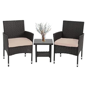 FDW Patio Furniture Sets Outdoor Wicker Bistro Set Rattan Chair Conversation Sets Garden Furniture for for $73