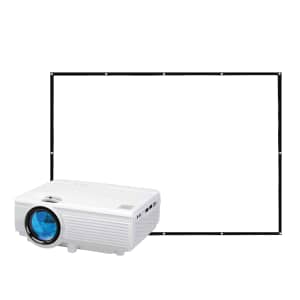RCA 480p Home Theater Projector w/ 100" Projector Screen for $35