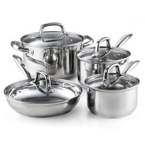 Cook N Home 8-Piece Stainless Steel Cookware Set, Silver for $73