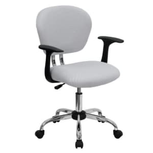 Flash Furniture Mid-Back White Mesh Padded Swivel Task Office Chair with Chrome Base and Arms for $119