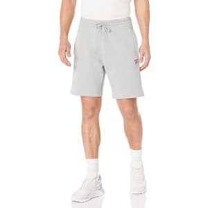 Reebok Men's Standard Shorts, Pure Grey/Black Small Logo, Large for $26