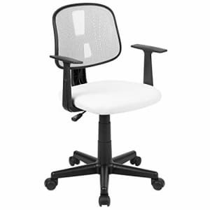 Flash Furniture Flash Fundamentals Mid-Back White Mesh Swivel Task Office Chair with Pivot Back and Arms for $58