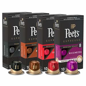 Peet's Coffee Espresso Capsules Variety Pack, 40 Count Single Cup Coffee Pods, Compatible with for $28