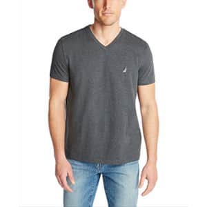 Nautica Men's Short Sleeve Solid Slim Fit V-Neck T-Shirt, Charcoal Heather, XX-Large for $20 Nautica Men's Short Sleeve Solid Slim Fit V-Neck T-Shirt, Charcoal Heather, XX-Large for $20