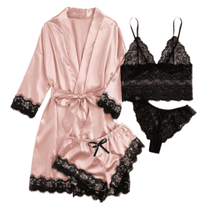 Ciana Women's Lace Satin Pajama Lingerie Set for $21