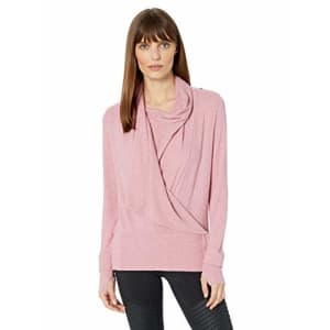 Splendid Women's Studio Activewear Workout Convertible Long Sleeve Wrap Top, Rose, L for $14 Splendid Women's Studio Activewear Workout Convertible Long Sleeve Wrap Top, Rose, L for $14