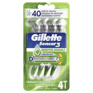 Gillette Men's Sensor3 Sensitive Disposable Razor 4-Pack for $4.22 via Sub. & Save