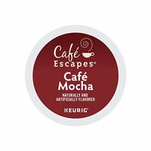 Cafe Escapes, Cafe Mocha Coffee Beverage, Single-Serve Keurig K-Cup Pods, 72 Count (3 Boxes of 24 for $34