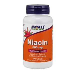 Now Foods NOW Supplements, Niacin (Vitamin B-3) 500 mg, Sustained Release, Nutritional Health, 100 Tablets for $10