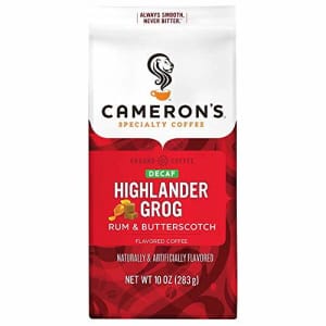Cameron's Coffee Roasted Ground Coffee Bag, Flavored, Decaf Highlander Grog, 10 Ounce for $13