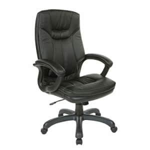 Office Star Bonded Leather Seat and High Back Executive's Chair with Padded Arms and Contrast for $221 Office Star Bonded Leather Seat and High Back Executive's Chair with Padded Arms and Contrast for $221