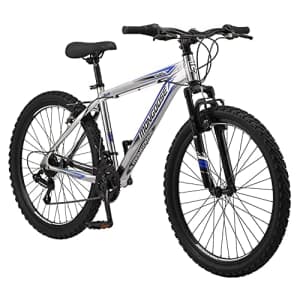 Mongoose Flatrock Mens Hardtail Mountain Bike, 26-Inch Wheels, 21 Speed Twist Shifters, 17-Inch for $254